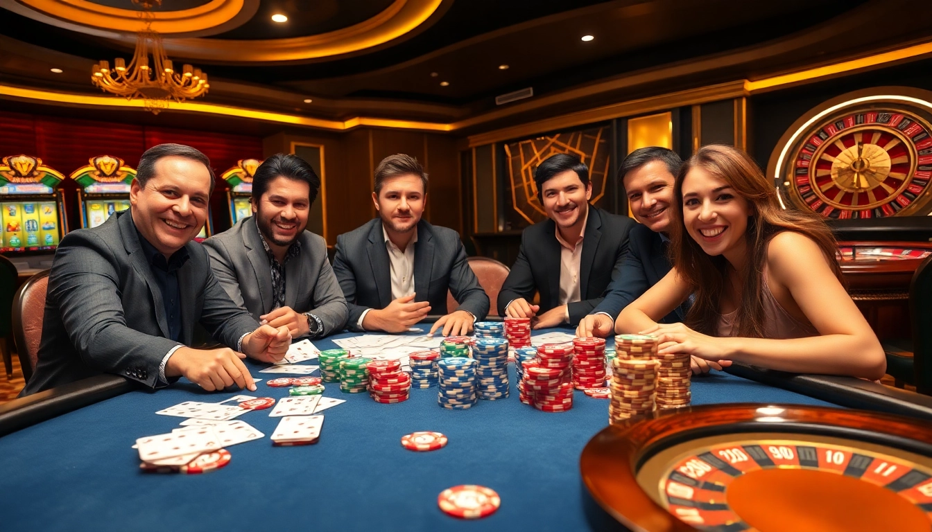 SODO Casino table showcasing an exciting poker game with vibrant chips and cards.