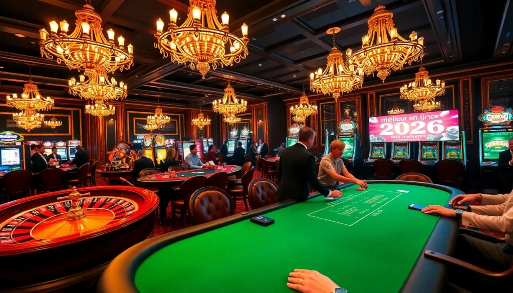 Vivez l'excitation du jeu au meilleur casino en ligne 2026 avec des tables de poker vibrantes et des roues de roulette.