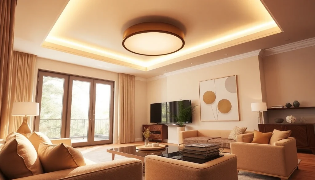 Sleek Illumination enhancing a contemporary living room with elegant design features.