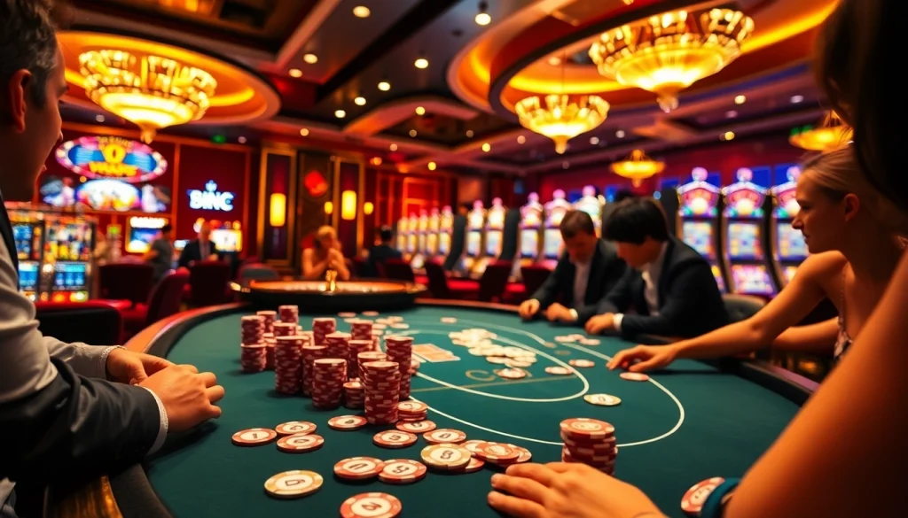Vivez l'excitation du meilleur casino en ligne 2026 avec des tables de jeu vibrantes, des jetons de poker et des roues de roulette.