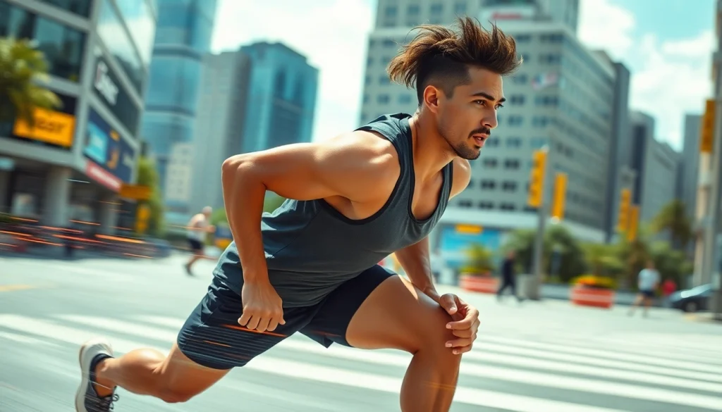 Beweglicher Athlet zeigt phantastische Bewegungen der phantom athletics in urbanem Umfeld.