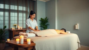 전문 마사지사와 함께하는 수원출장마사지의 편안한 가정 마사지 환경과 차분한 분위기.